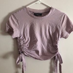 lilac side tie blouse